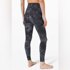 LULULEMON ALIGN HIGH RISE BLACK/GREY DIAMOND DYE LEGGINGS SIZE 10